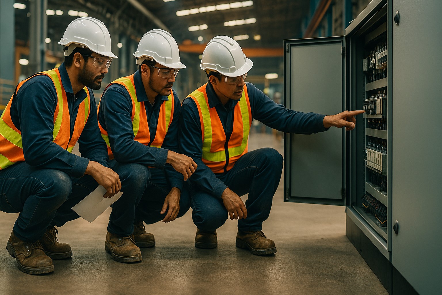 Equipe técnica da EATECH em ambiente industrial
